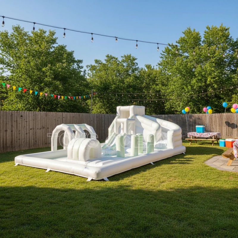 Water Slide Inflatable - 상업용 풍선 워터 장애물 코스(슬라이드와 수영장