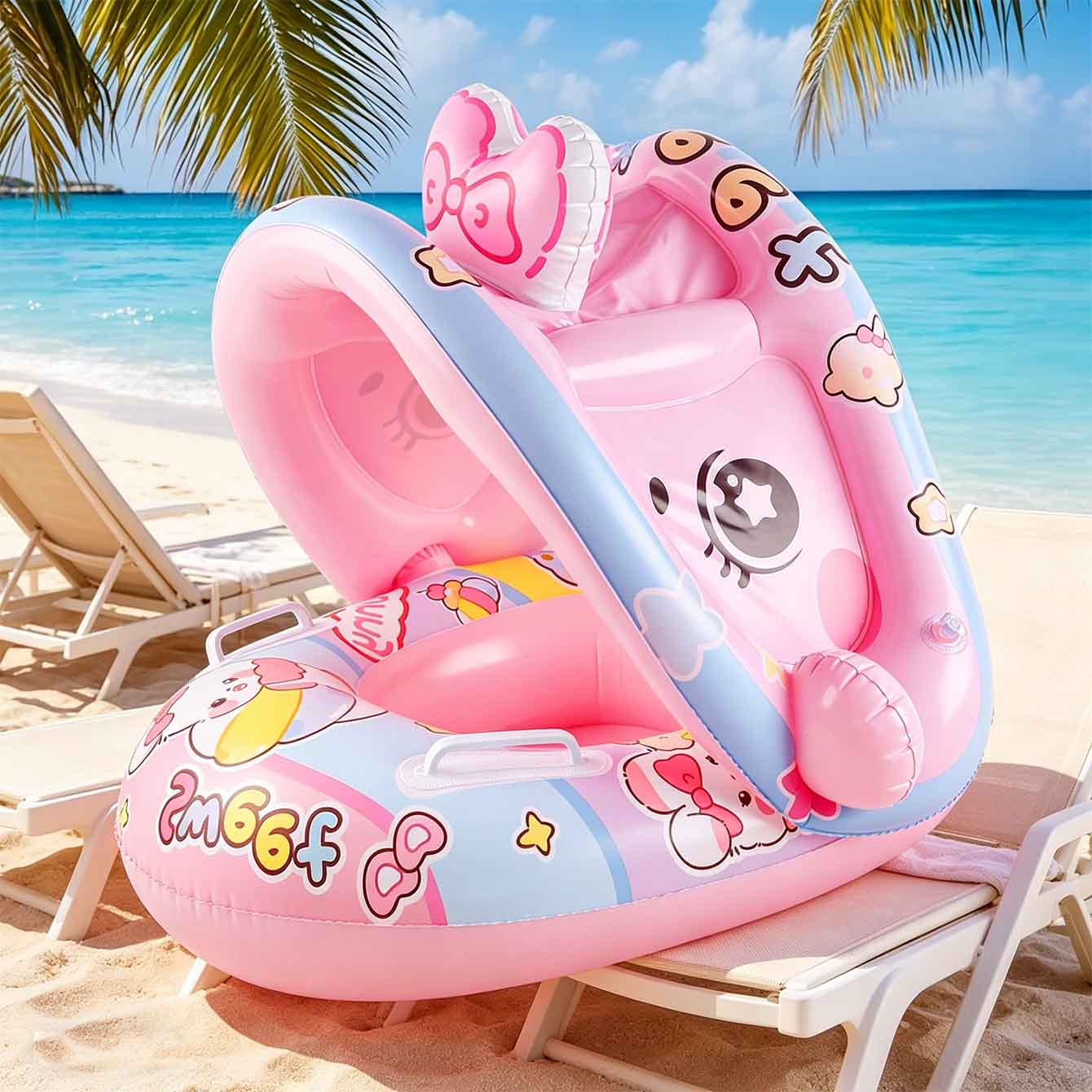 1PC 캐노피 등받이 손잡이가 있는 풍선형 수영장 시트 - Pool Float Ring Inflatable 리뷰 및 가격