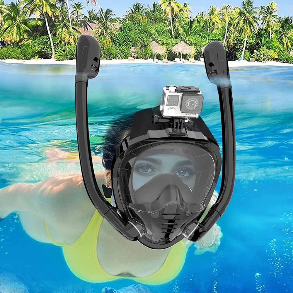 풀 페이스 스노클 마스크 180 ° 파노라마 뷰 실리콘 - Snorkel Mask Full Face 리뷰 및 가격