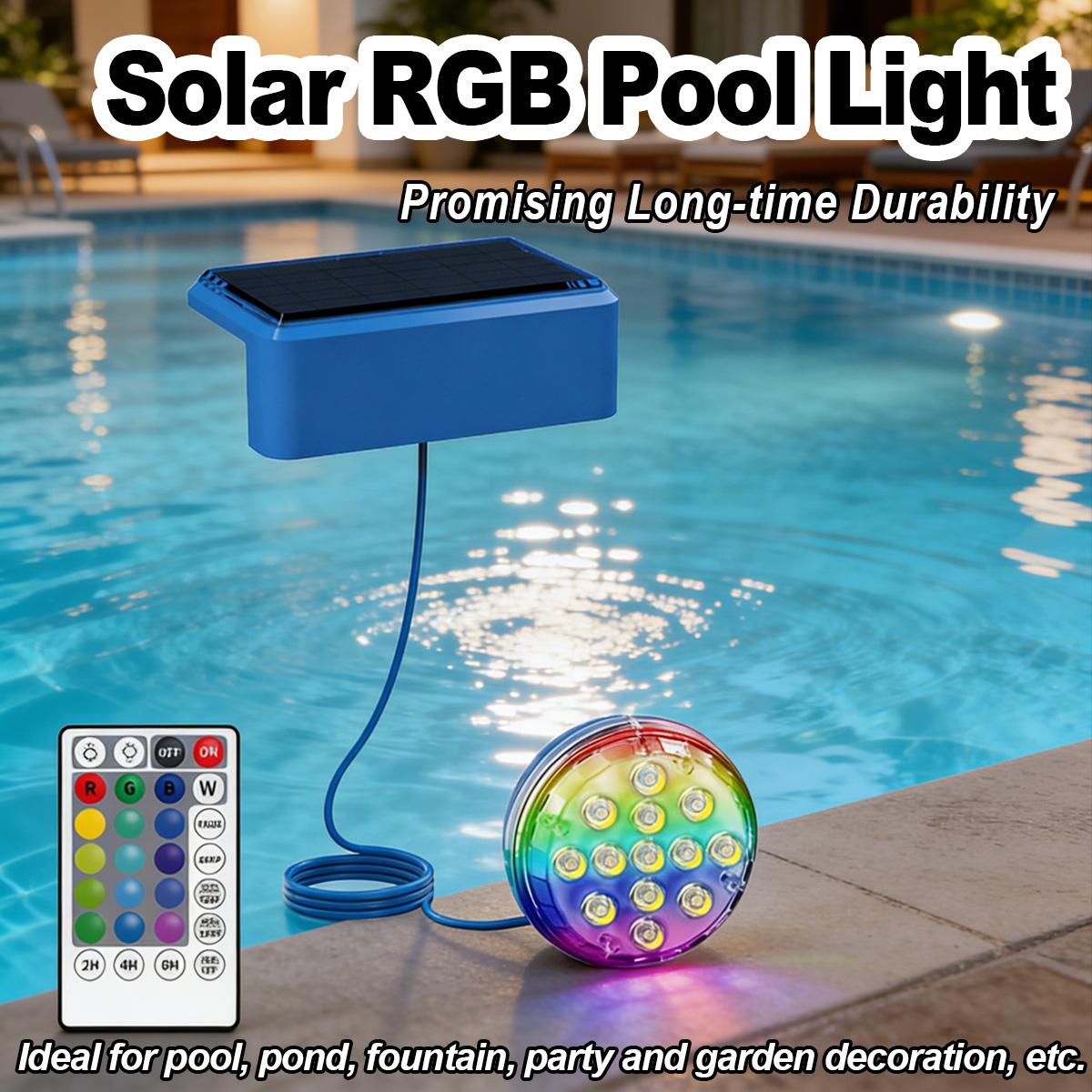 수중 태양광 수영장 조명, 리모컨 LED RGB 충전식 - Pool Light Solar Rechargeable 리뷰 및 가격