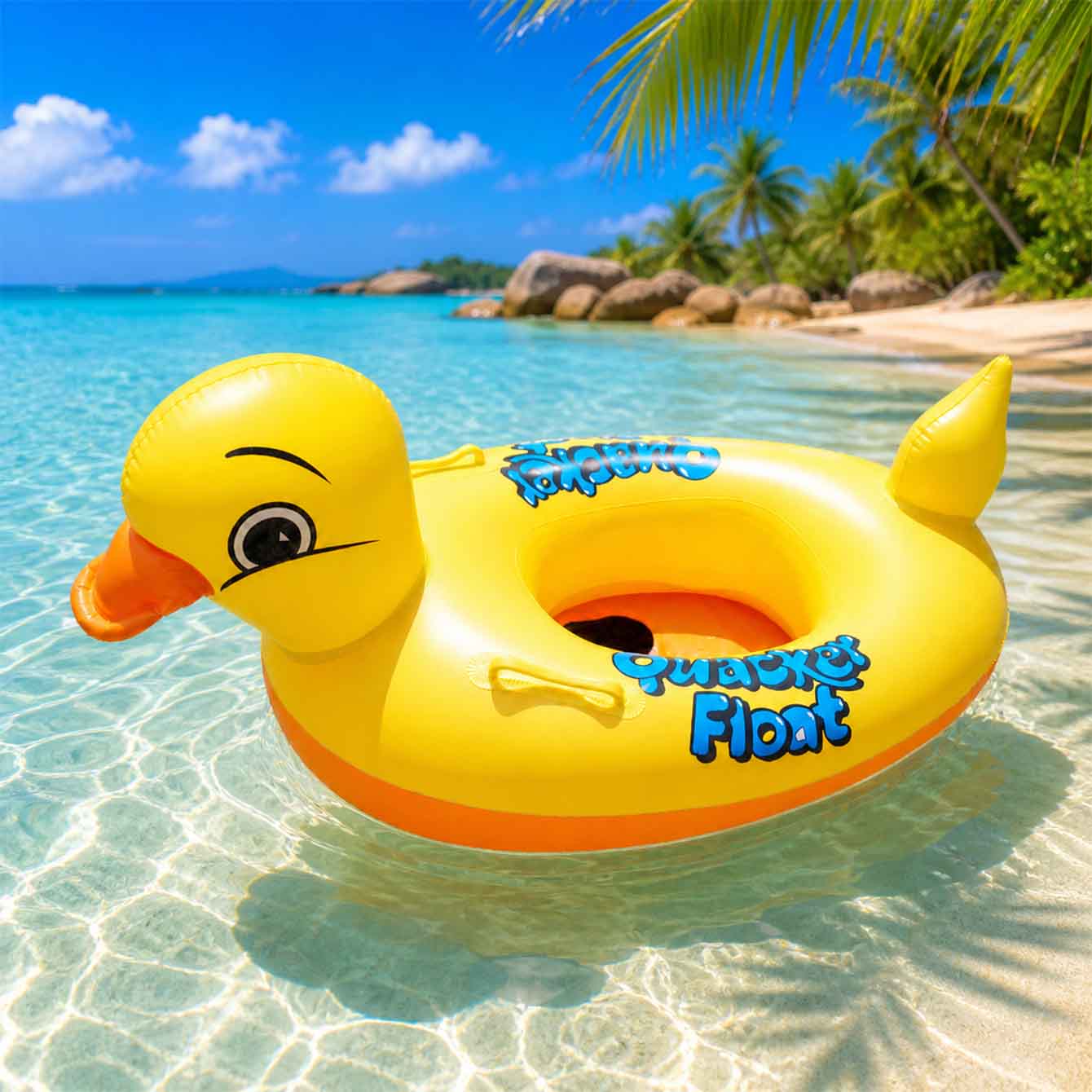 1개입 손잡이가 있는 PVC 풍선 오리 모양 수영 튜브 - Pool Float Ring Inflatable 리뷰 및 가격