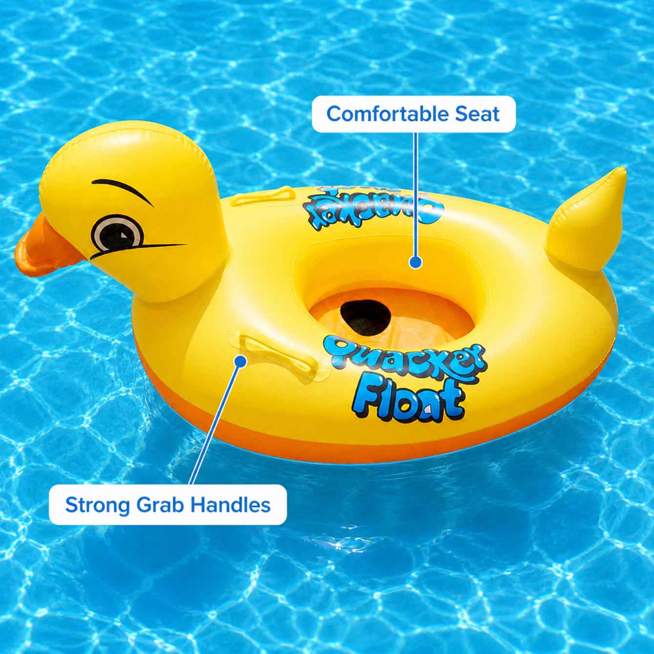 1개입 손잡이가 있는 PVC 풍선 오리 모양 수영 튜브 - Pool Float Ring Inflatable 리뷰 및 가격