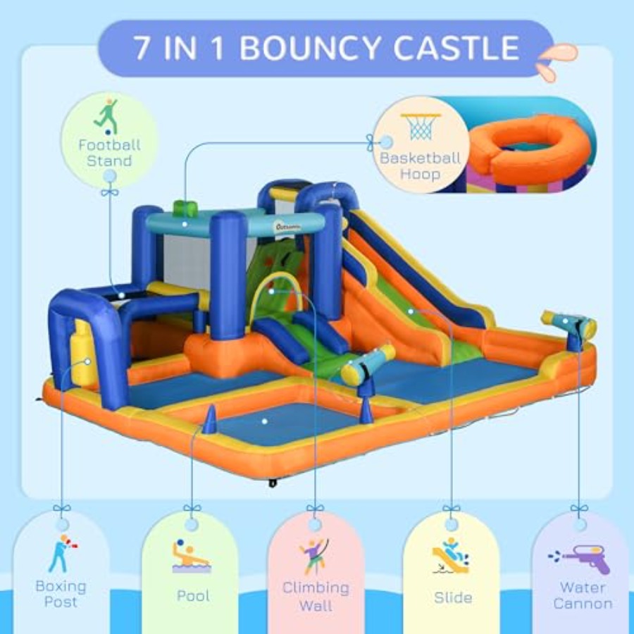 7-in-1 에어바운스 워터슬라이드, 450W 송풍기  - Water Slide Inflatable 리뷰 및 가격