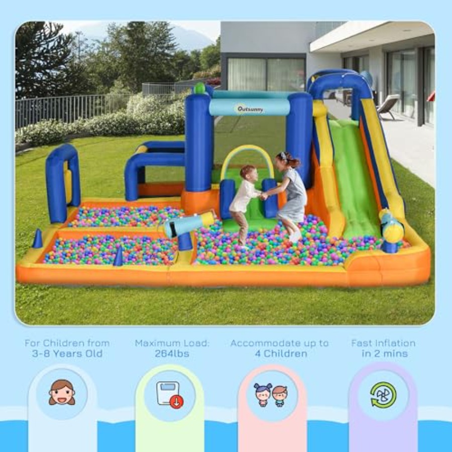 7-in-1 에어바운스 워터슬라이드, 450W 송풍기  - Water Slide Inflatable 리뷰 및 가격