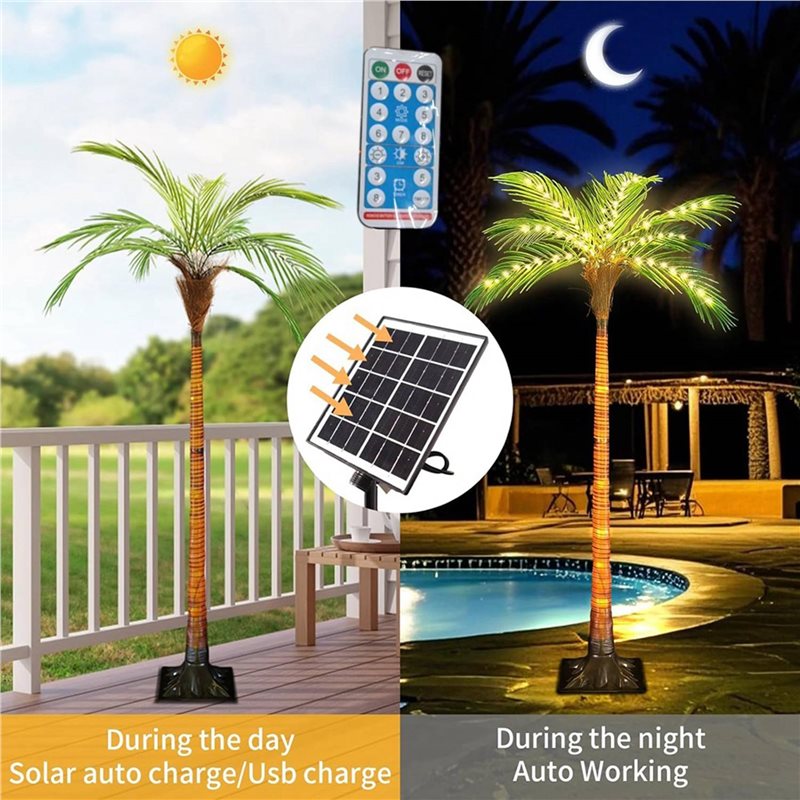 ABRW-솔라 팜트리 조명은 발광 플라스틱 나무줄기와  - Pool Light Solar Rechargeable 리뷰 및 가격