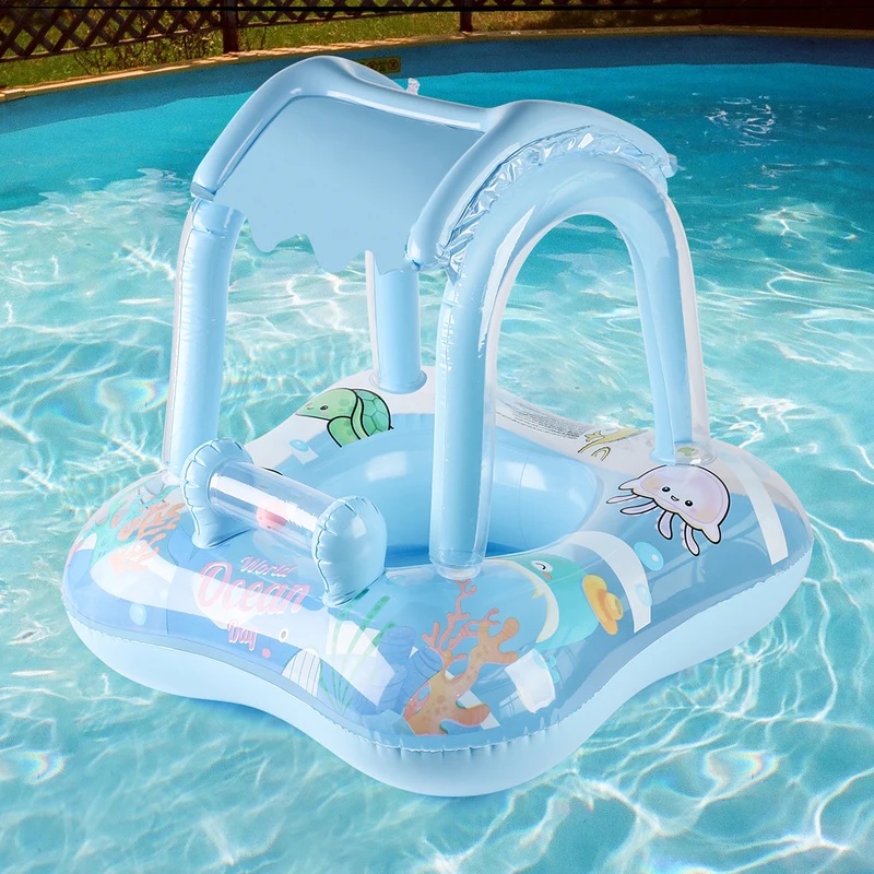 햇빛 가리개가 달린 에어 매트형 수영장 둥지, 편안한  - Pool Lounger Inflatable 리뷰 및 가격