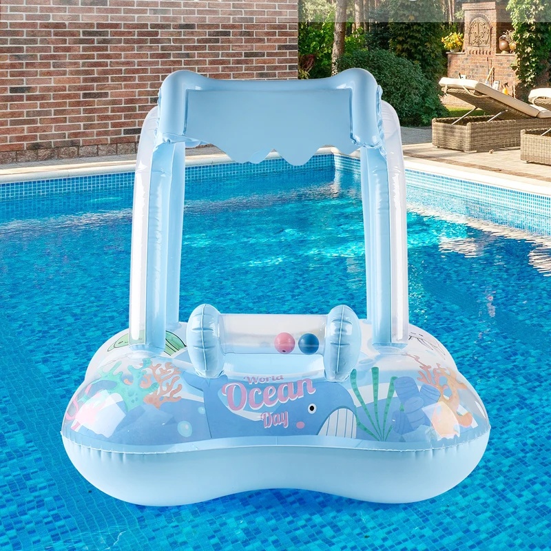 햇빛 가리개가 달린 에어 매트형 수영장 둥지, 편안한  - Pool Lounger Inflatable 리뷰 및 가격