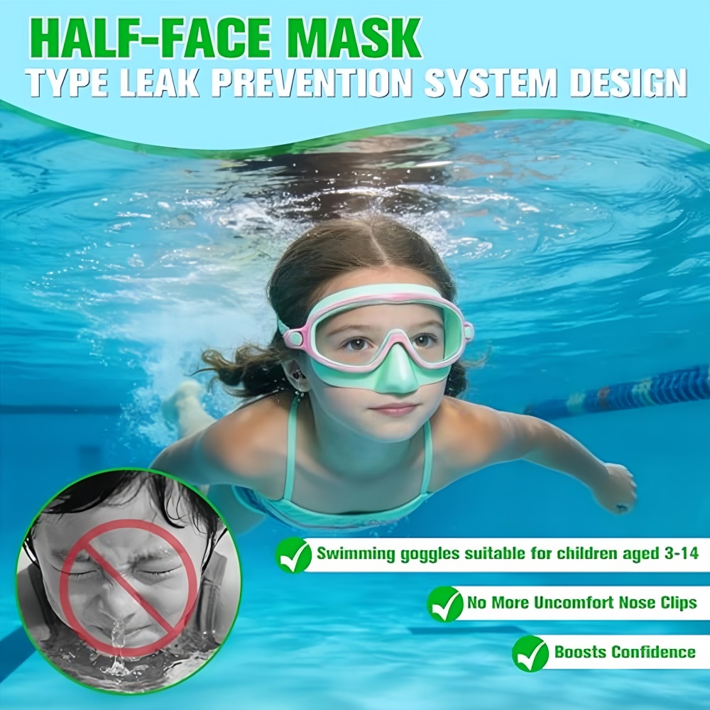 코 커버가 있는 어린이 수영 고글, 넓은 시야 다이빙  - Swim Goggles Anti Fog Uv 리뷰 및 가격