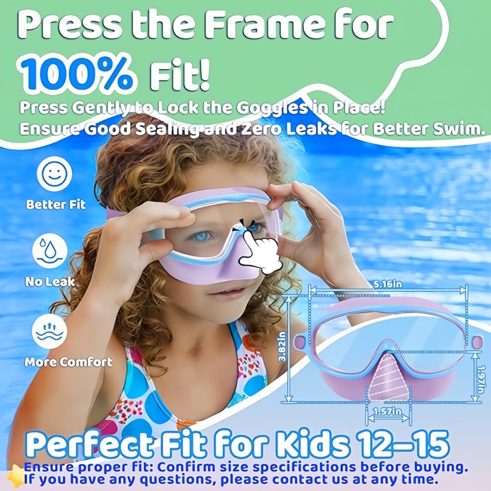 코 커버가 있는 어린이 수영 고글, 넓은 시야 다이빙  - Swim Goggles Anti Fog Uv 리뷰 및 가격