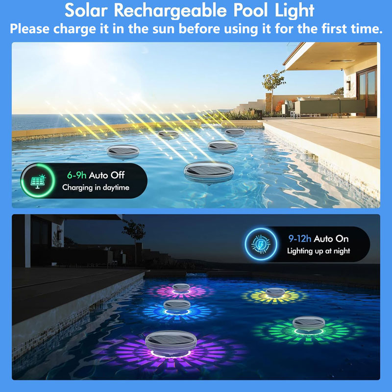 수영장 조명, 태양광 충전식 플로팅, 원격 제어로 플로 - Pool Light Solar Rechargeable 리뷰 및 가격