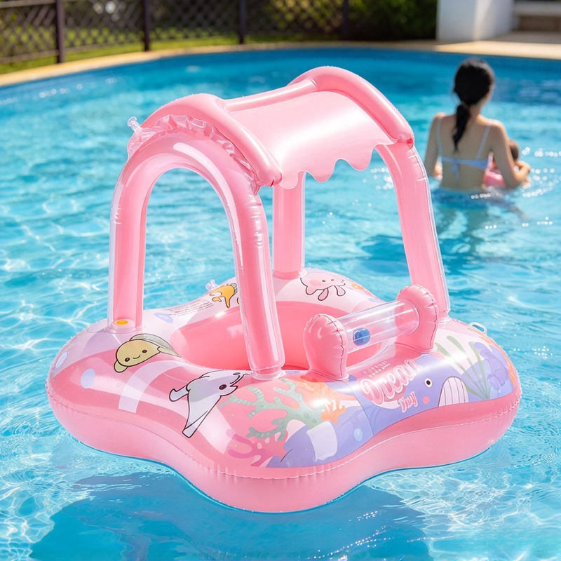햇빛 가리개가 달린 에어 매트형 수영장 라운저, 여름  - Pool Lounger Inflatable 리뷰 및 가격