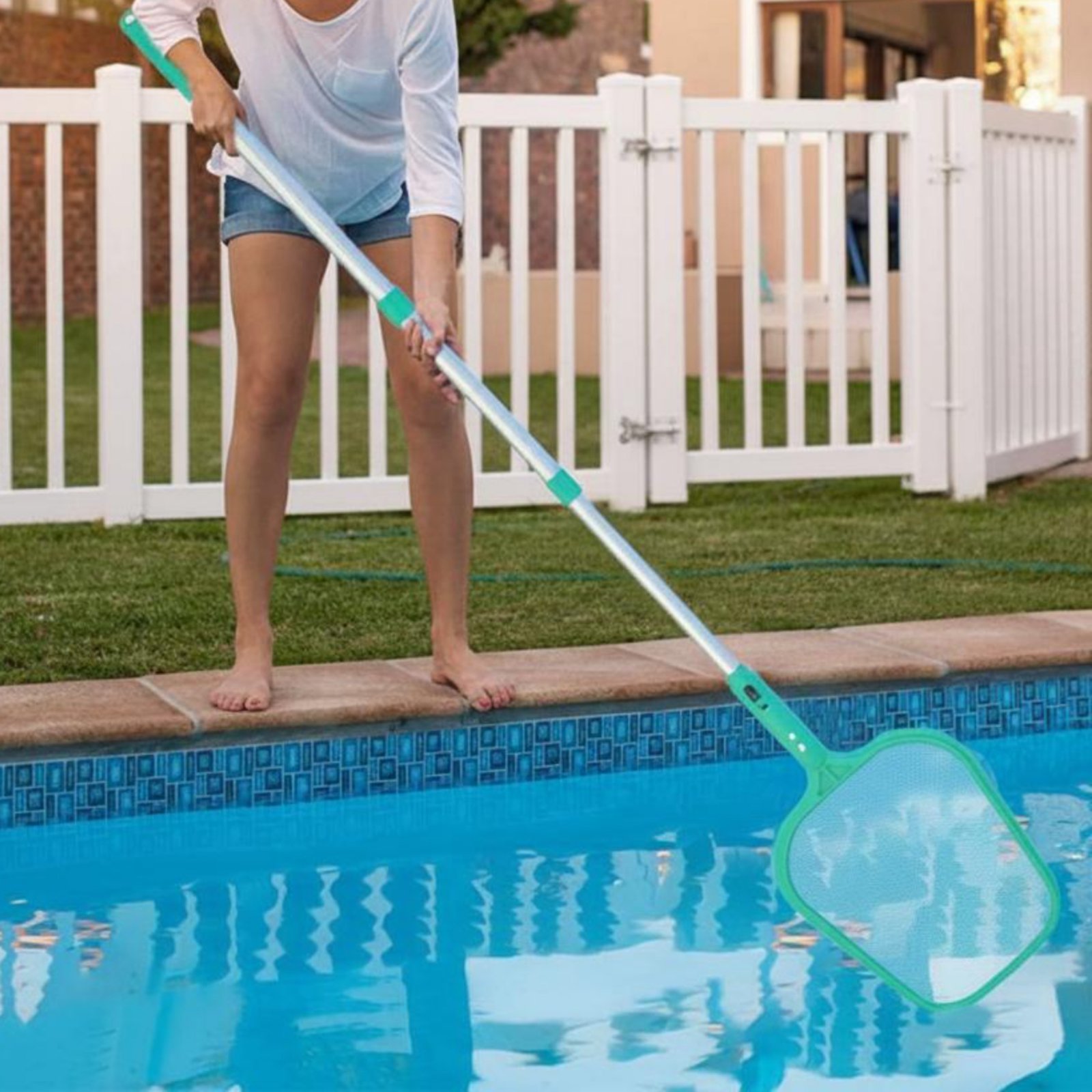 폴이 있는 수영장 잎사귀망, 길이 조절 가능, 텔레스코 - Pool Skimmer Net 리뷰 및 가격