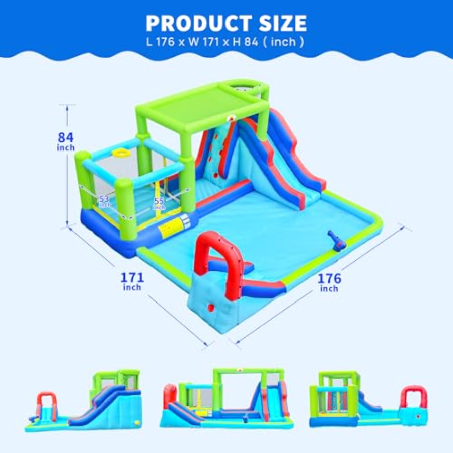야외용 풍선 워터 슬라이드 워터파크, PVC 소재, 파 - Water Slide Inflatable 리뷰 및 가격